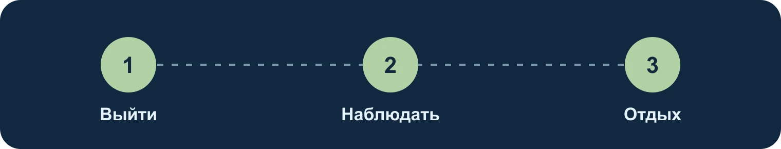Выйти, наблюдать, восстановиться: Выйти, Наблюдать, Отдых